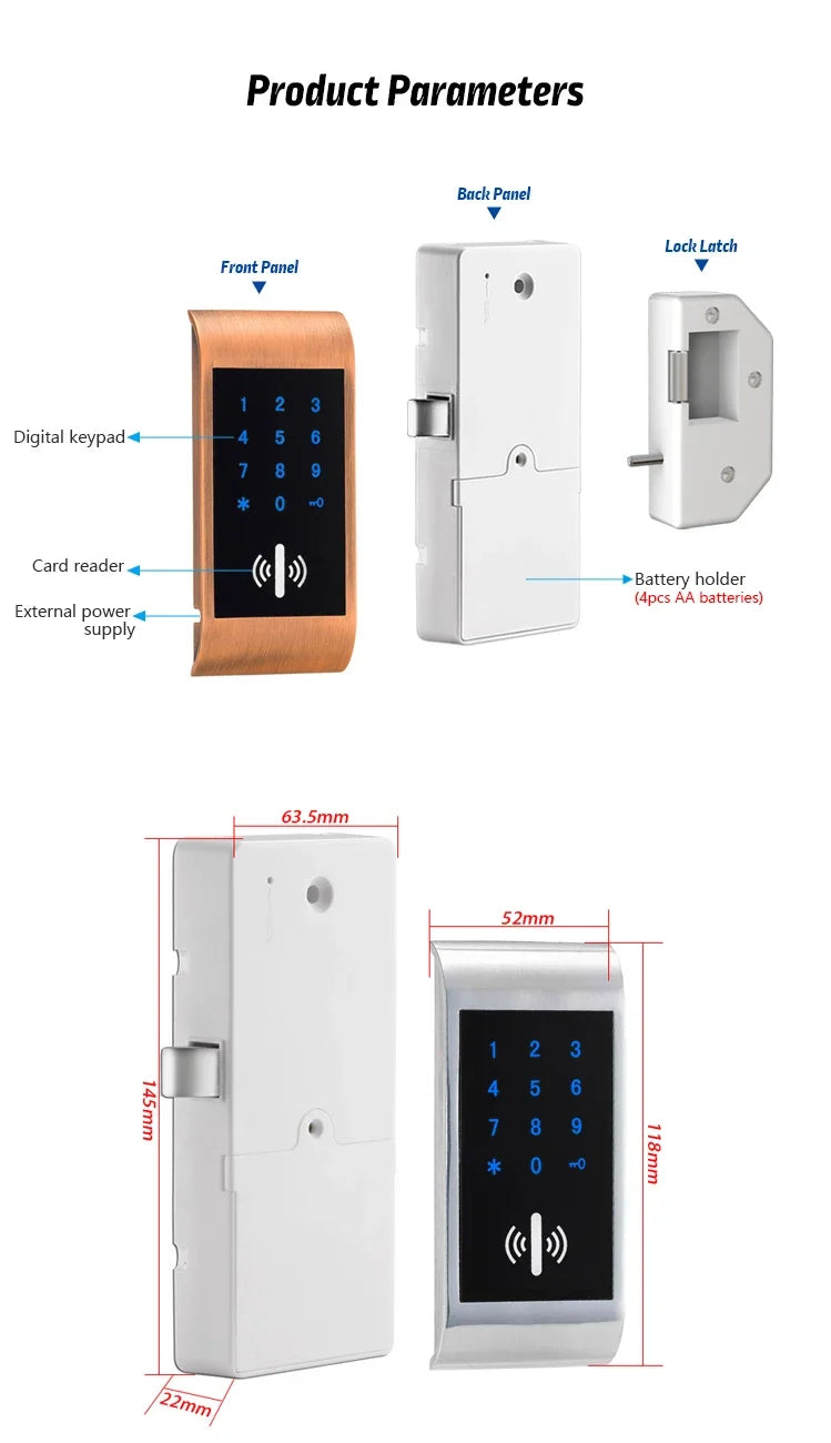 Electronic Keypad Cabinet Lock – RFID Locker Lock for Gym & Home