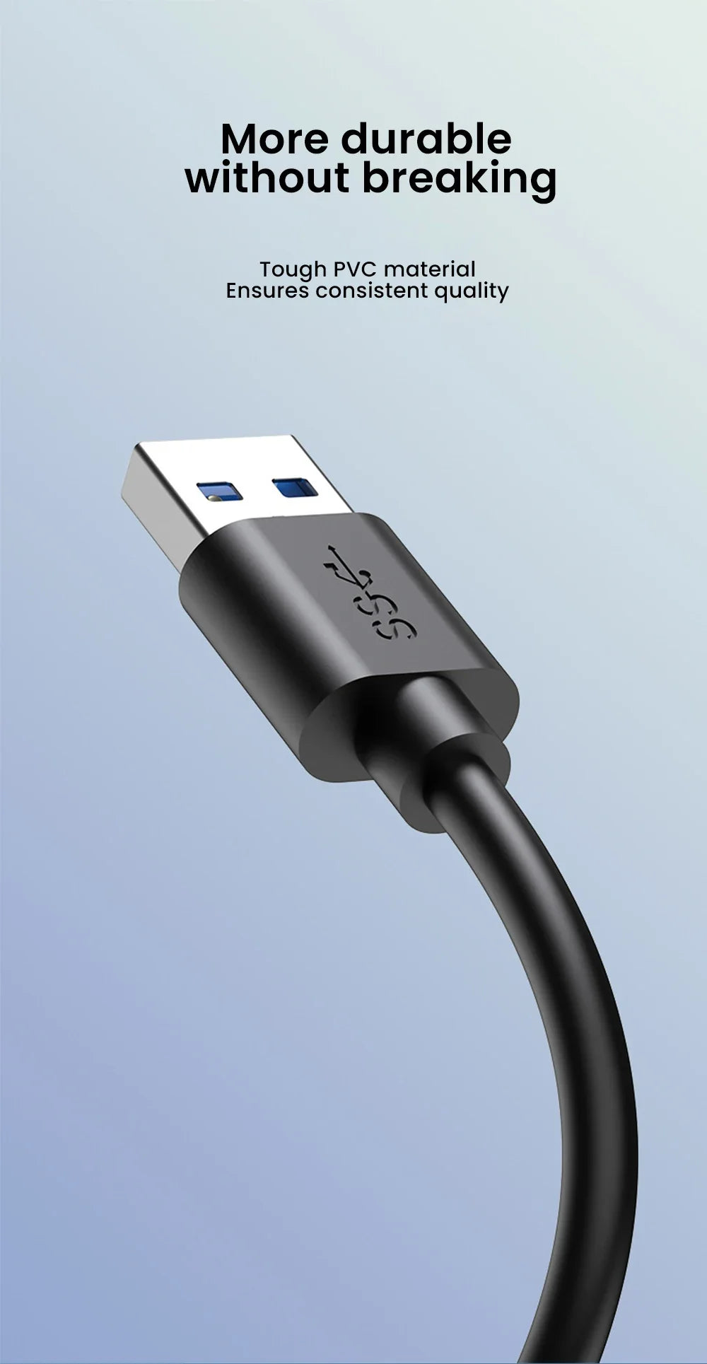 4-Port USB 3.0 Hub with Type-C Splitter & Cable