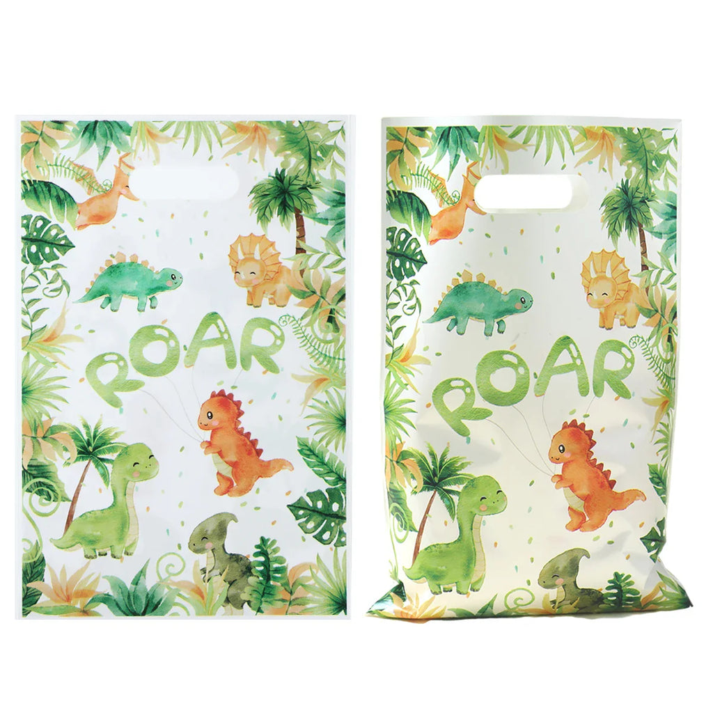 10/25/50pcs Cartoon Dinosaur Handbag Gift Candy Packing Bag Jungle Dinosaur Birthday Party Decor Kids Baby Shower Party Supplies