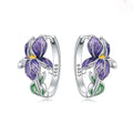 925 Sterling Silver Purple Flowers Series Earring Jewelry Versatile Hoop Earrings For Women Jewelry Fine Birthday Party Gifts