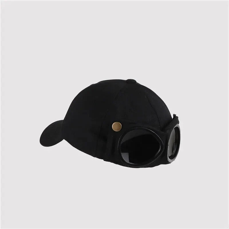 Aviator Baseball Cap – Unisex Summer Hat with Built-In Sunglasses