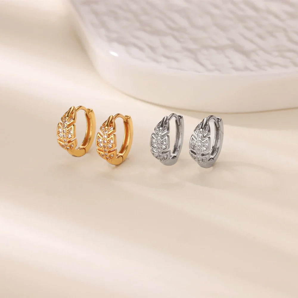 Cute Geometric Hoop Earrings for Women Stainless Steel Gold Color Cross Infinity Earrings 2025 Trend Piercing Wedding Jewelry