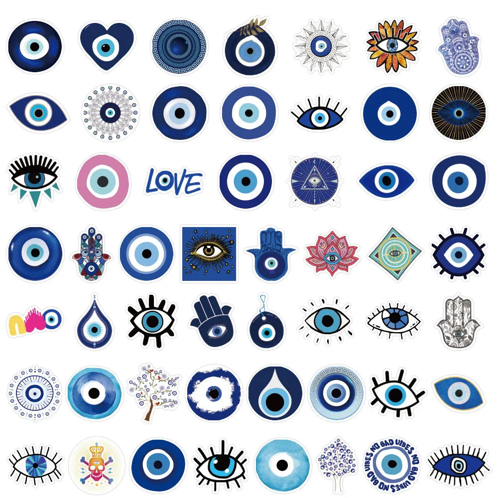 10/30/50pcs Gothic Turkish Evil Eye Graffiti Stickers Aesthetic Decals Skateboard Motorcycle Phone Car Cool Waterproof Sticker