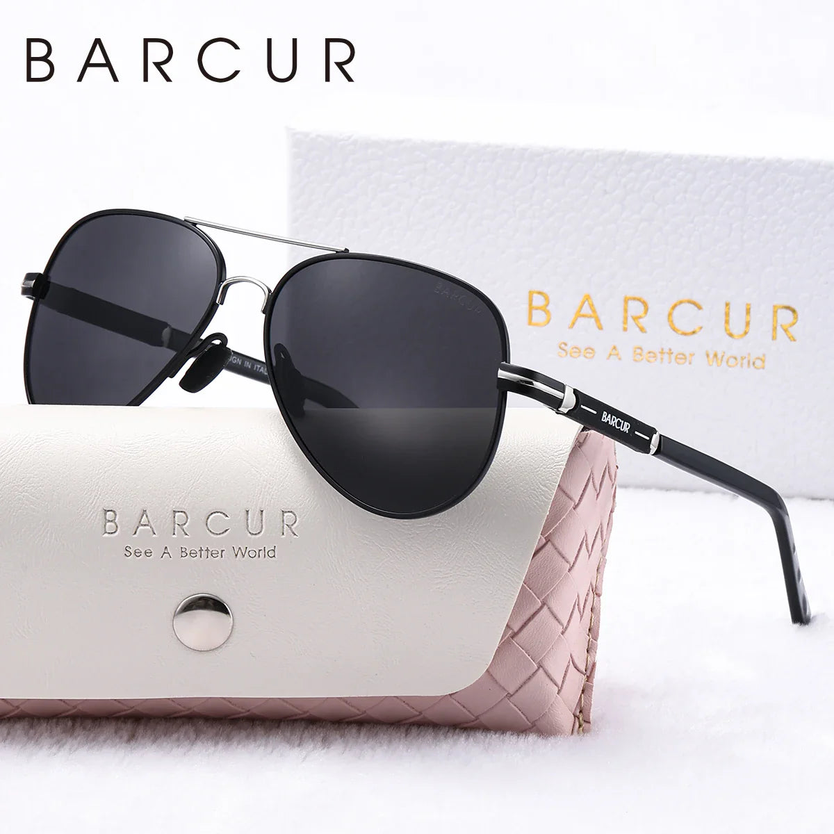 Oversize Polarized Sunglasses Women's Metal Elliptical Frame