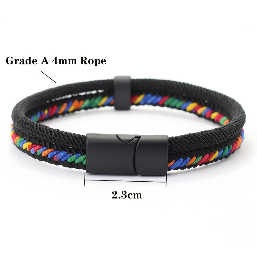 Noter New Personalized Handmade Rope Bracelet For Men Detachable Buckle 4 Colors Grade A Ethnic Fabric Bangle Pulseria Homme