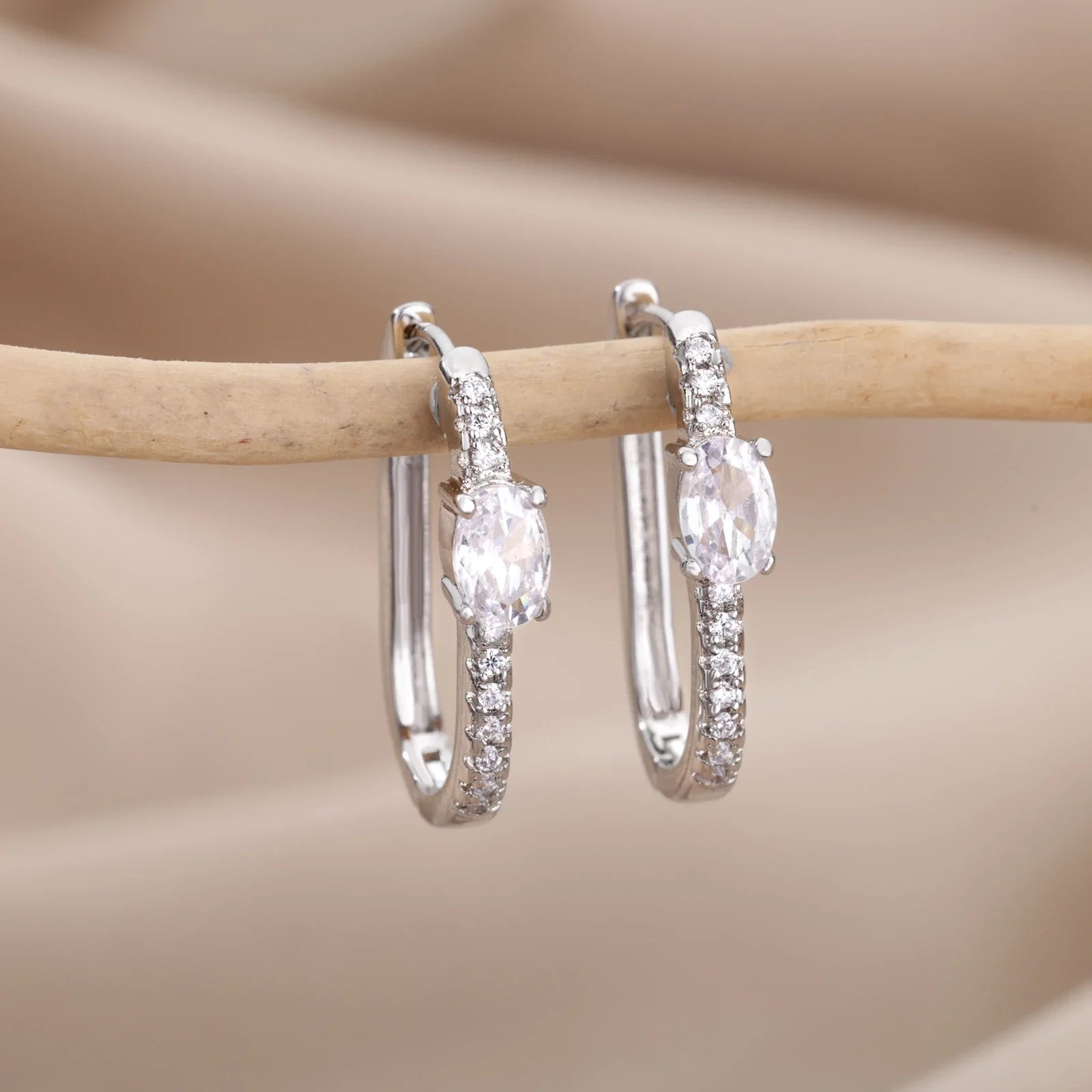 Minimalist Zircon Round Earring For Women Stainless Steel Irregular Earring Fashion Party Wedding Jewelry Gift Bijoux Femme 2022