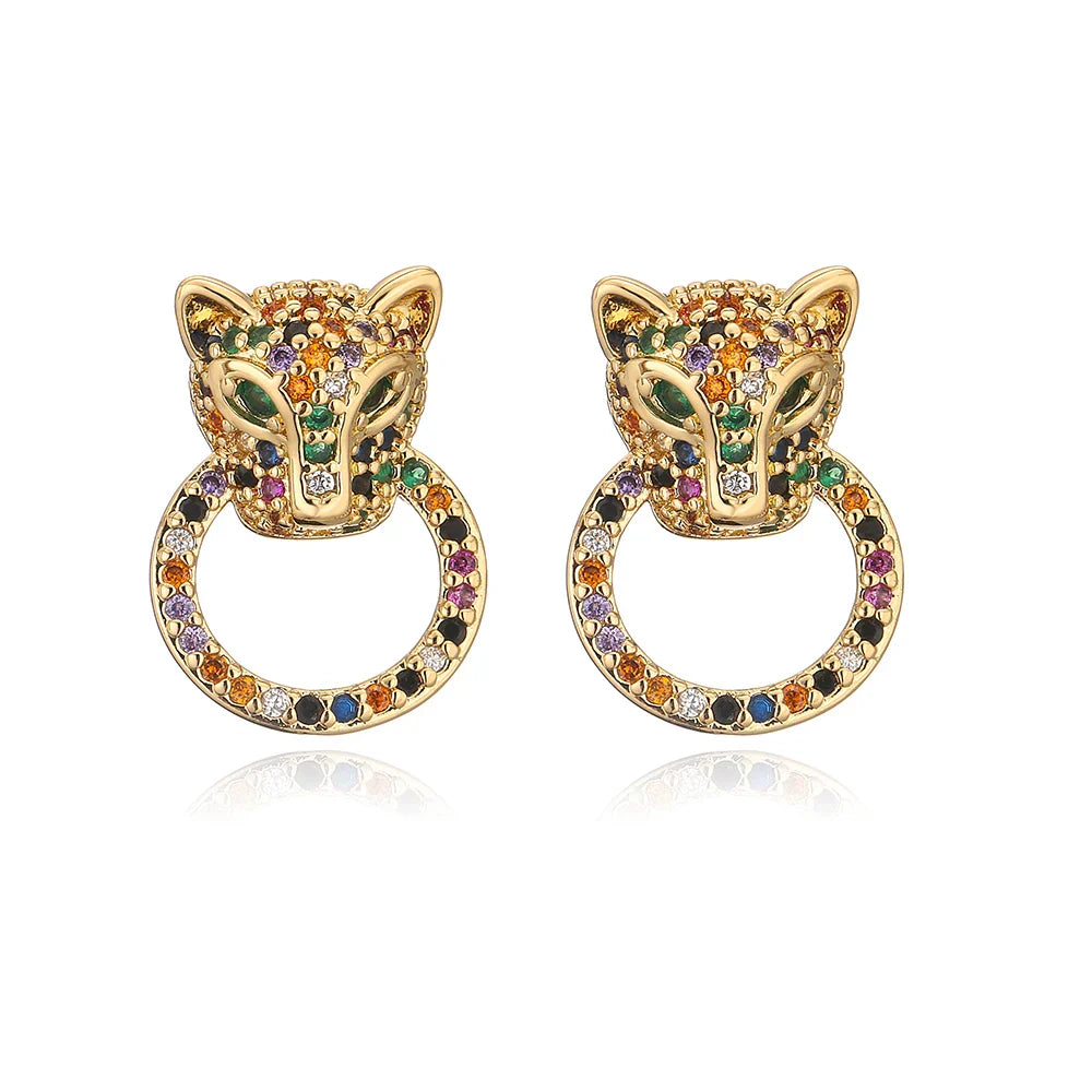 NEWBUY Fashion Gold Color Animal Dangle Earrings For Women Unique Design Leopard Earring Statement Female Party Jewelry