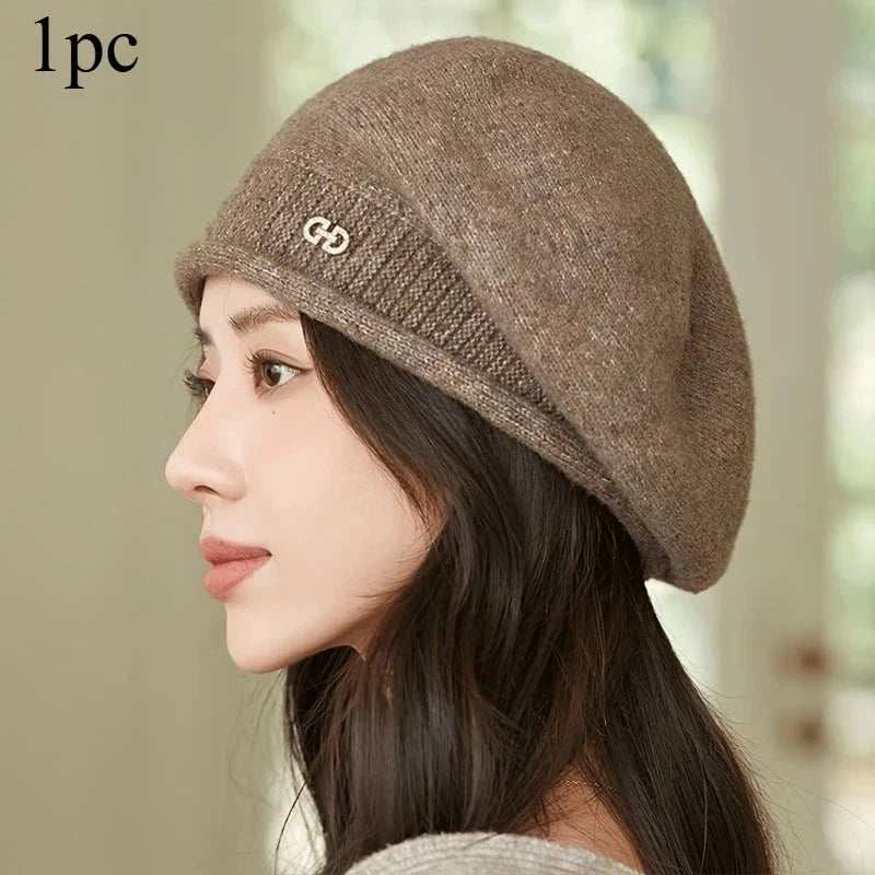 Women’s Soft Jacquard Knit Beret Cap Lightweight Stretchy Hat - Image 8
