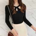 Women's Sexy Ribbed Pullover Sweater with Cutout Detail - Image 3