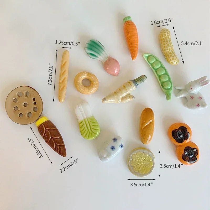 Ceramic Food Shaped Decorative Chopsticks Holder Set