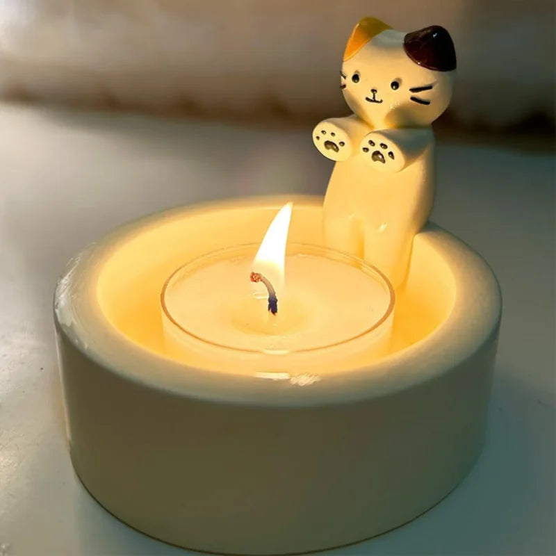 Cat Paw Candle Holder, Cute Kitten Resin Tea Light Holder for Home Decor