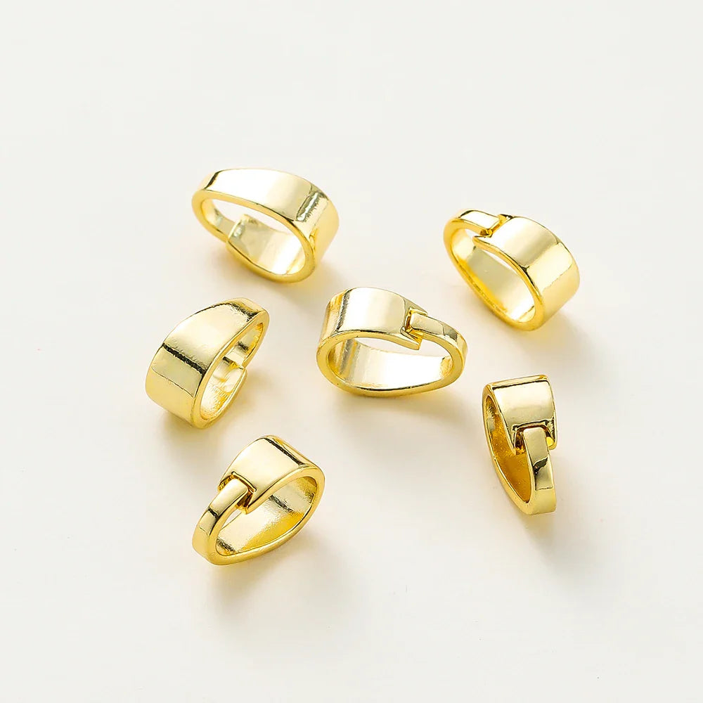 20pcs/lot 14K 18K Gold Color Pendant Pinch Bail Clips Melon Seeds Charm Clasps Connector Bulk For DIY Nacklace Making Findings