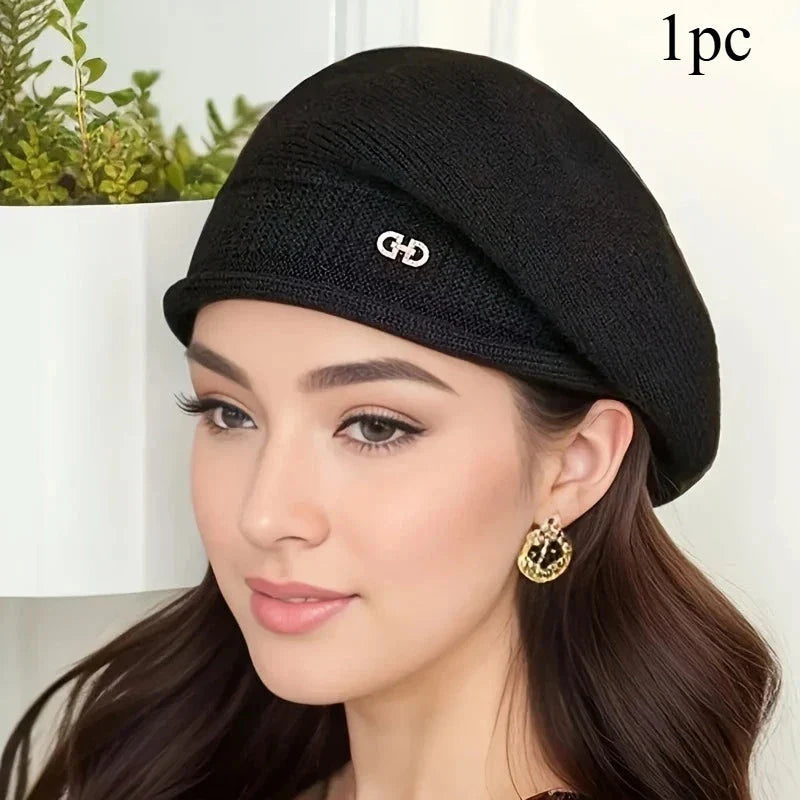 Women’s Soft Jacquard Knit Beret Cap Lightweight Stretchy Hat - Image 9