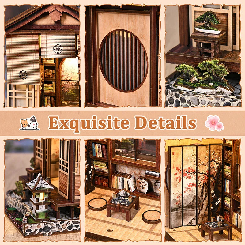 New Moss Lamp & Garden DIY Wooden Bookend 3D Puzzle - Hand Assembly Miniature House Model, Home Decor, Christmas  Black Friday