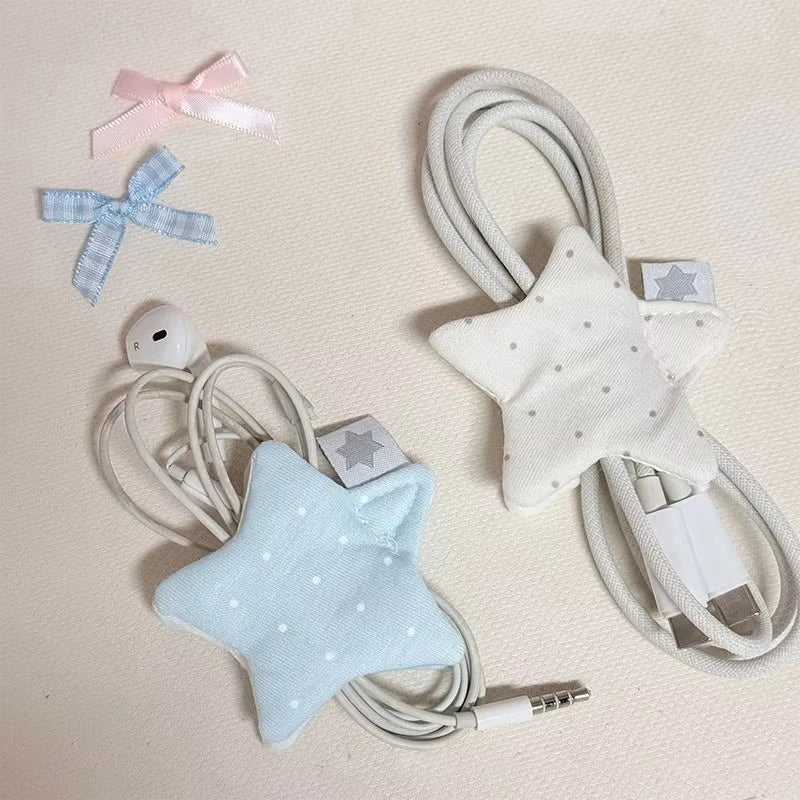 Y2K Fabric Star Cord Organizer Set Handmade Cable Wrap Accessories - Image 2