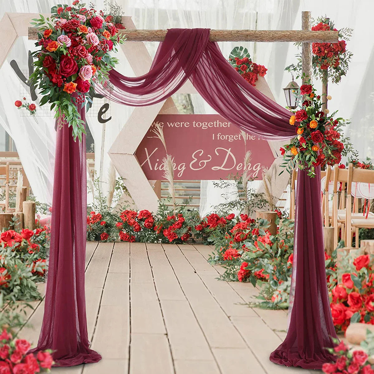 Wedding Arch Drape Chiffon Fabric Draping Curtain Drapery Wedding Birthday Party Decor Draping Ceremony Reception Hanging Decor