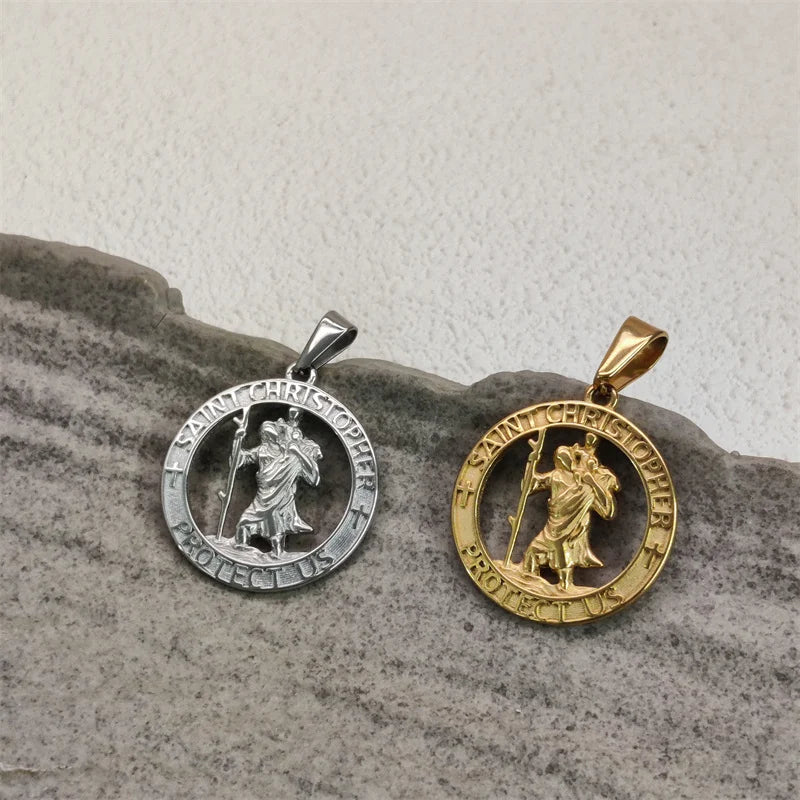 Trendy Rose Cross Design 18K Gold Plated Stainless Steel Pendants For Woman Man