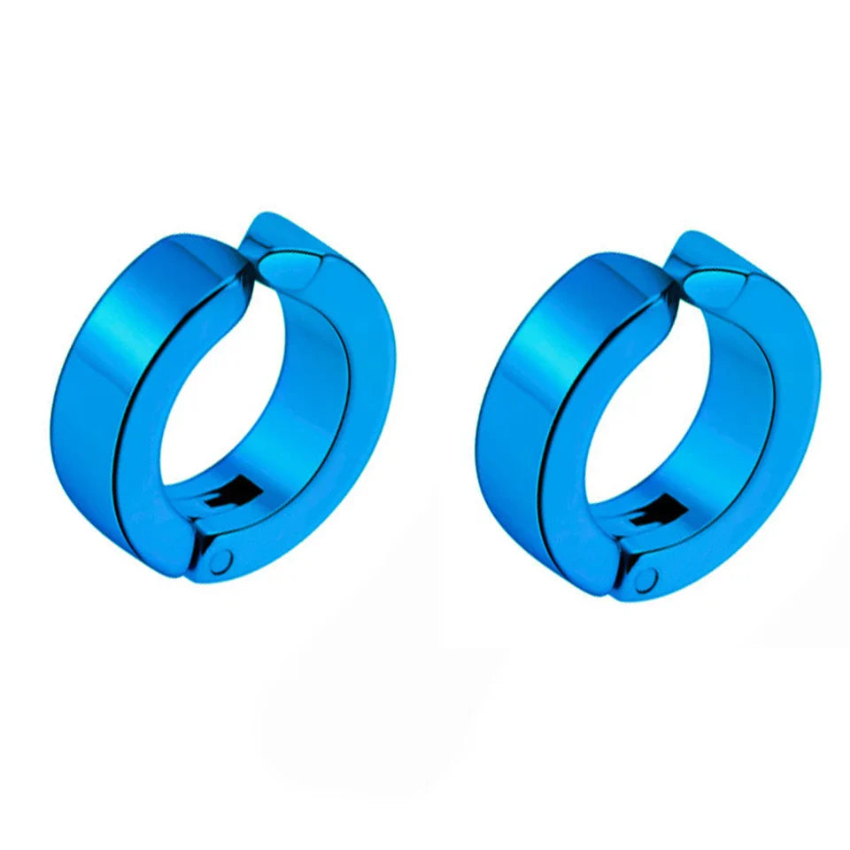ZAKOL 2pcs/set Fashion Ear Clip Non Piercing Earrings Fake Earrings for Men Circle Round Earring Punk Rock Style Jewelry Gift