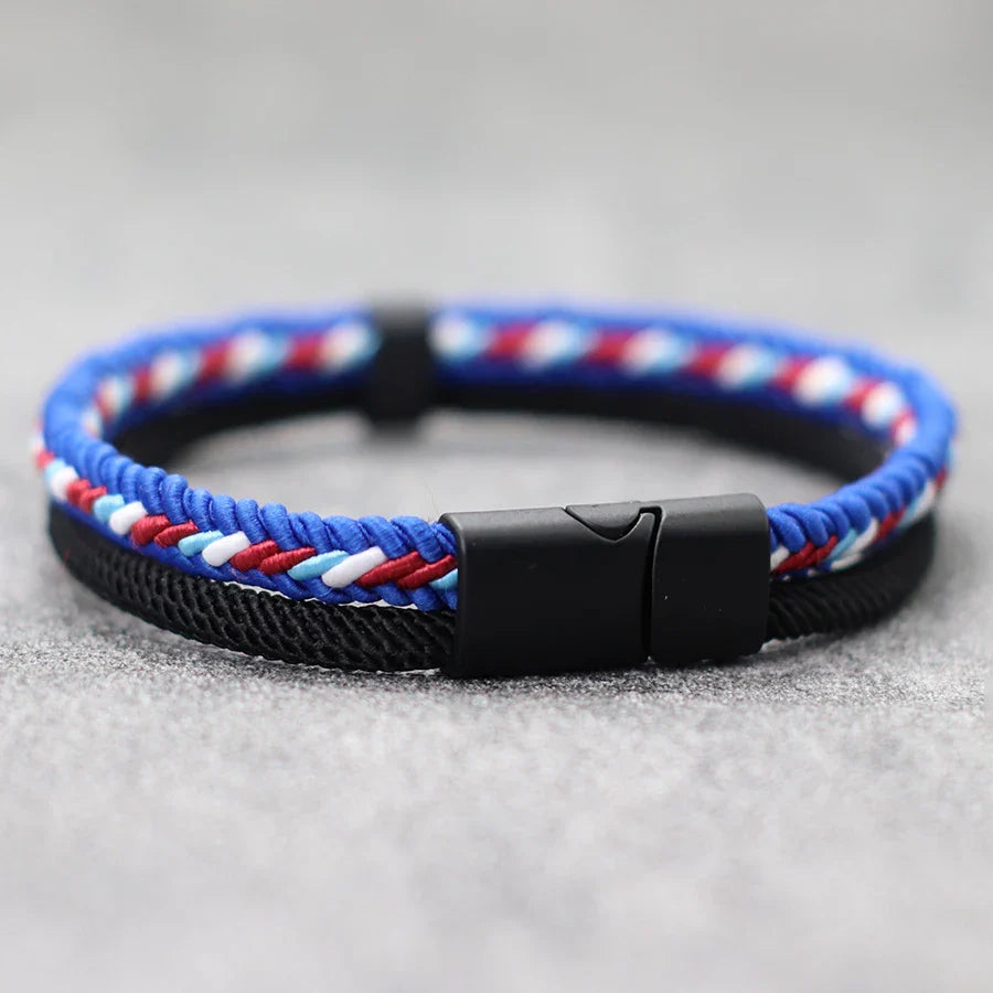 Noter New Personalized Handmade Rope Bracelet For Men Detachable Buckle 4 Colors Grade A Ethnic Fabric Bangle Pulseria Homme