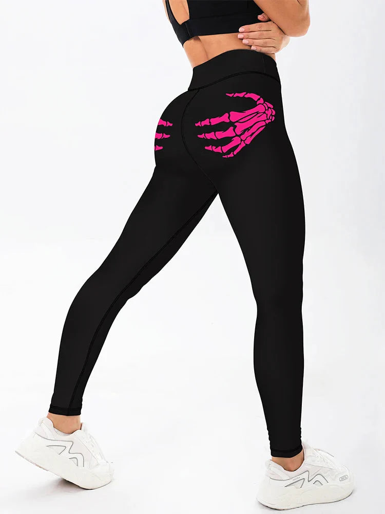 Women's Claw Skull High-Waisted Yoga Leggings Streetwear