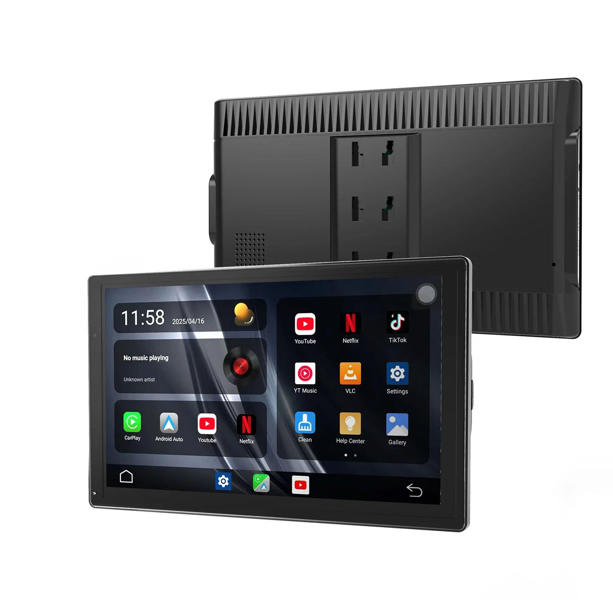 9 Inch Portable Wireless CarPlay Screen, Apple CarPlay and Android Auto Touch Display