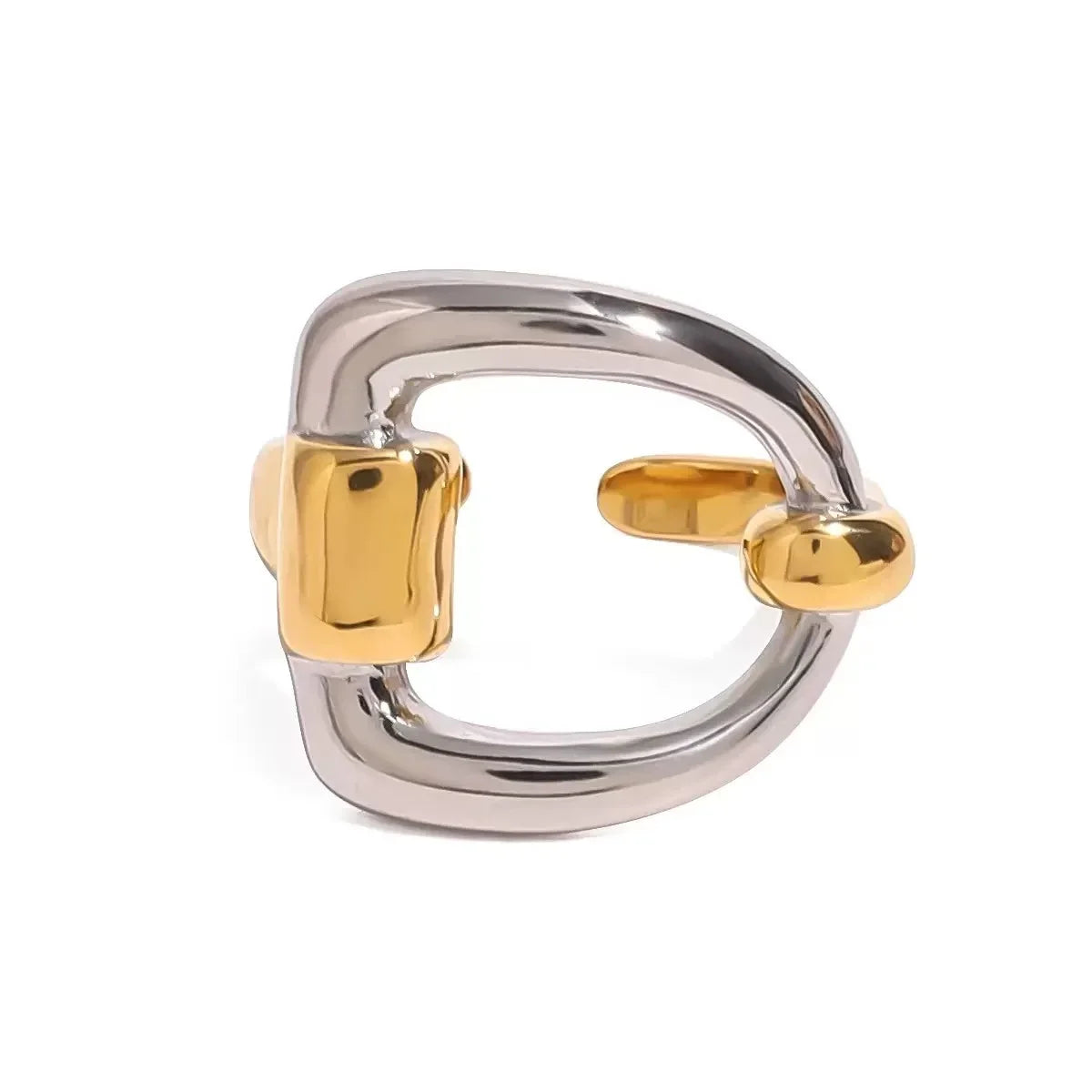 Wholesale High End Waterproof Three-dimensional M Letter Hollow Stainless Steel Finger Ring Trendy for Women Personalize Jewelry