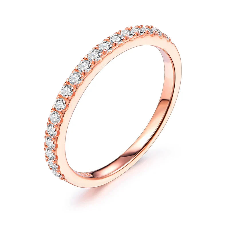 MINTYBOX Moissanite Wedding Band Ring S925 Sterling Sliver Brilliant 1.5mm Diamond Rings for Women All Pass Test Fine Jewelry