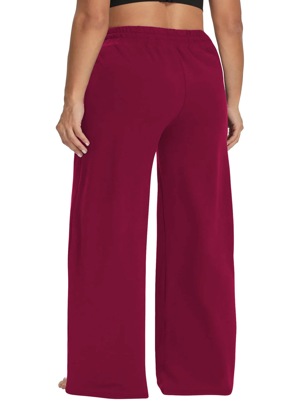 Wide Leg Lounge Trousers with Drawstring Waist and Pockets - Image 14
