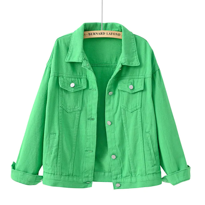 Women's Spring Denim Jacket in Colorful Cotton Twill - Image 14