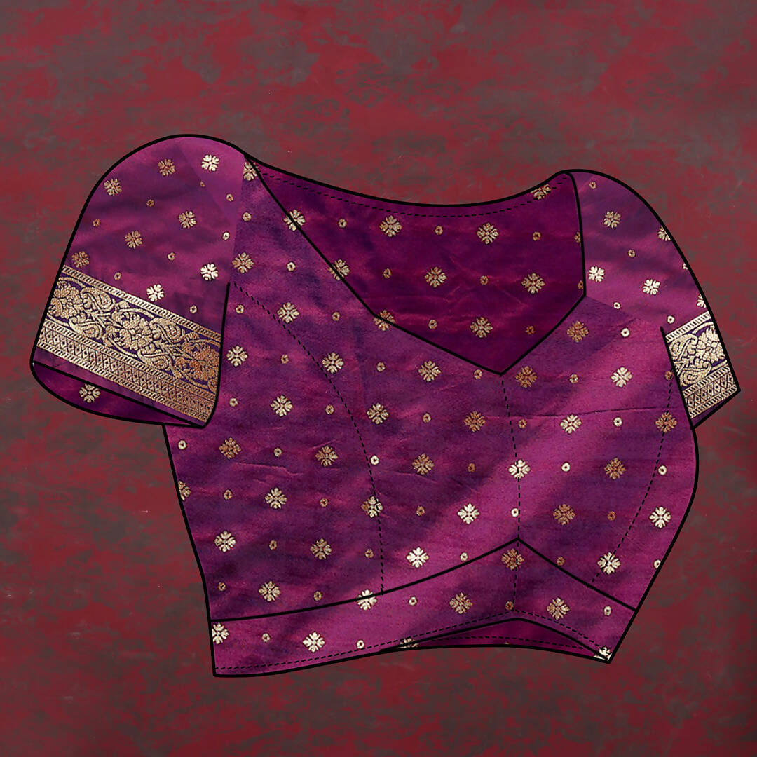 Magenta & Wine Patola Silk Saree with Meenakari Weaving