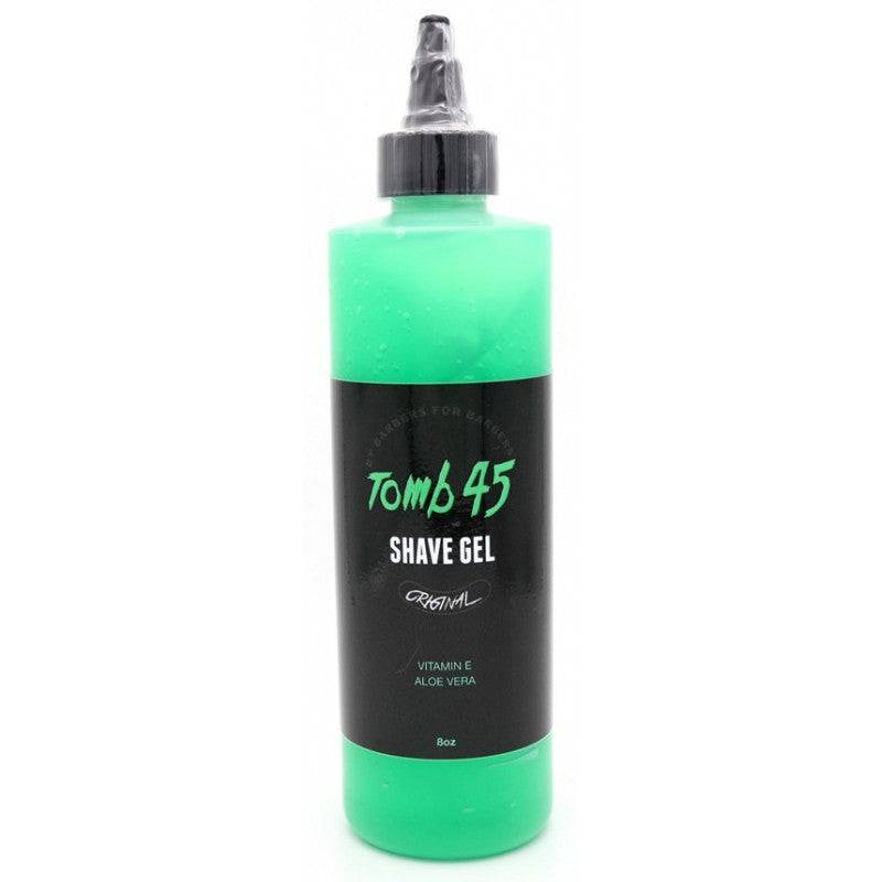 8oz bottle of Tomb45 Professional Shave Gel for thick hair grooming