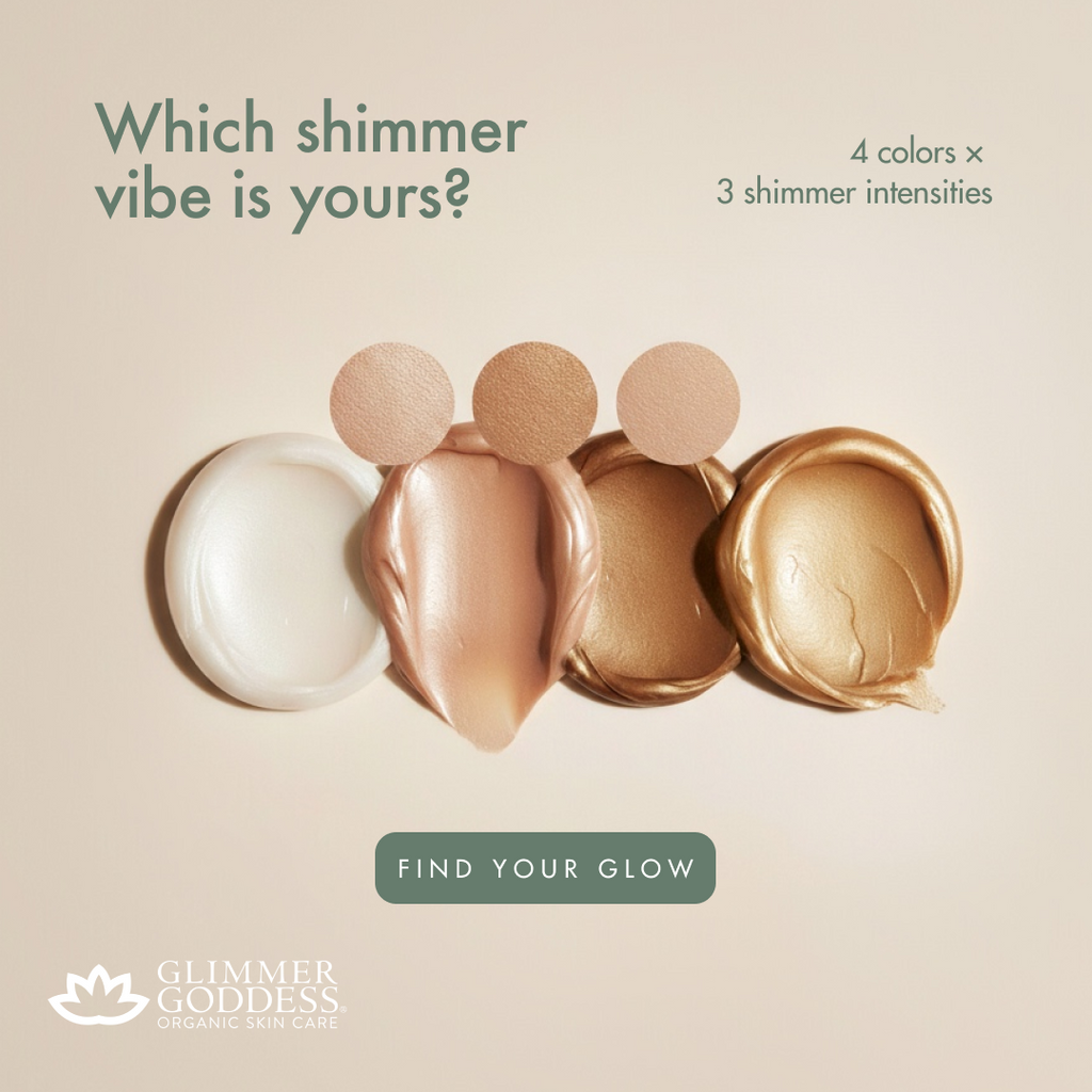 Organic Shimmering Body Butter – 4 Colors & 3 Shimmer Levels for Customizable Radiant Glow