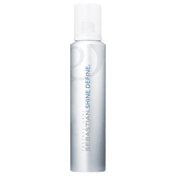 Sebastian Shine Define spray bottle in silver and white packaging