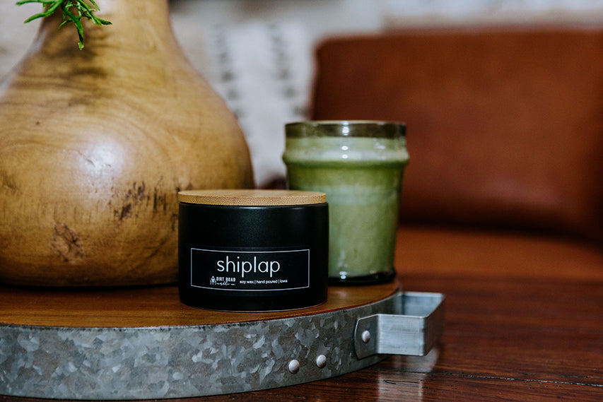 Shiplap Soy Wax Candle with Plum Citrus and Amber Scent - Image 2