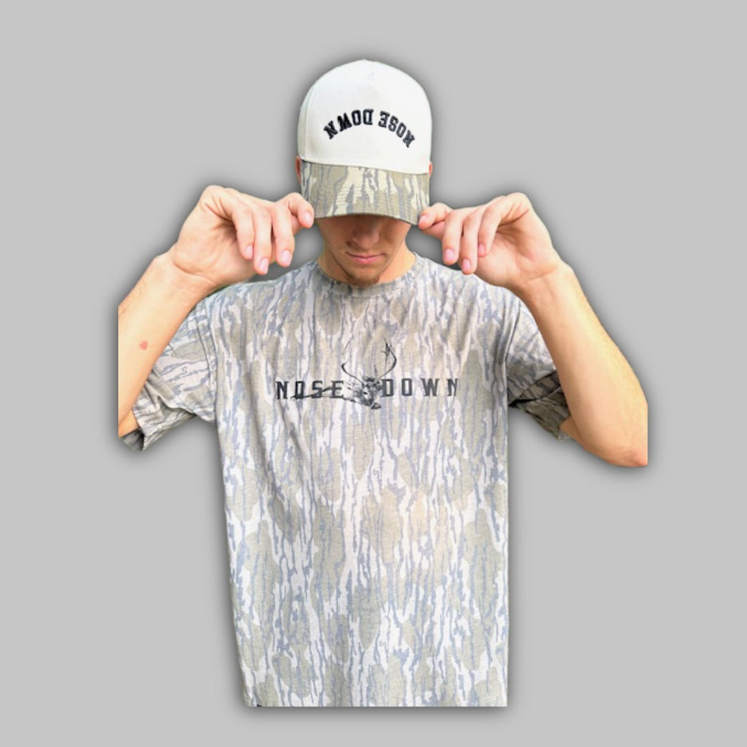 Dead Buck Mossy Oak Bottomland Camo T-Shirt - Grey & Olive