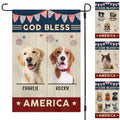 God Bless America 4th Of July Personalized Custom Photo Dog Cat Garden Flag C730
