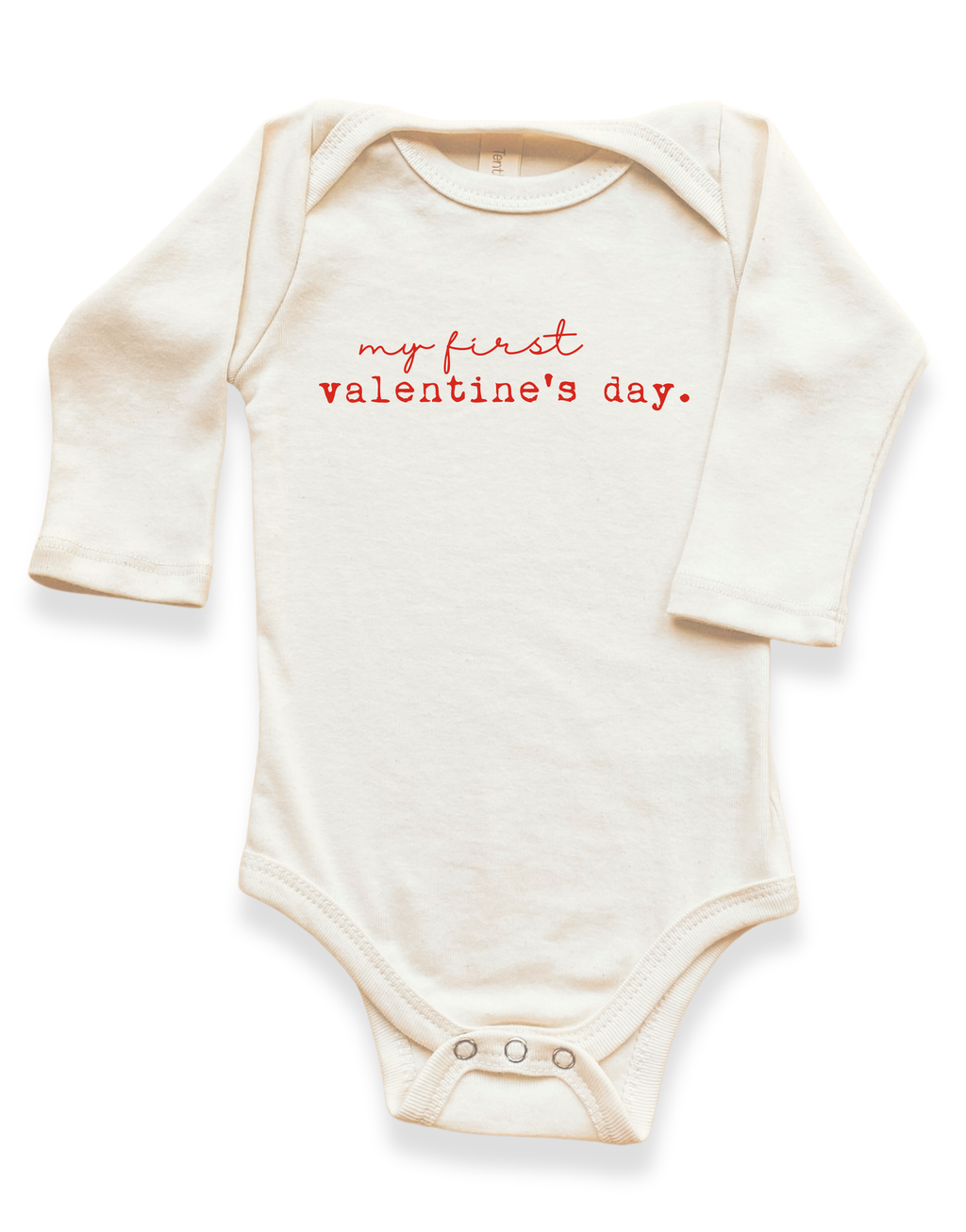 My First Valentine's Day Organic Baby Bodysuit Long Sleeve