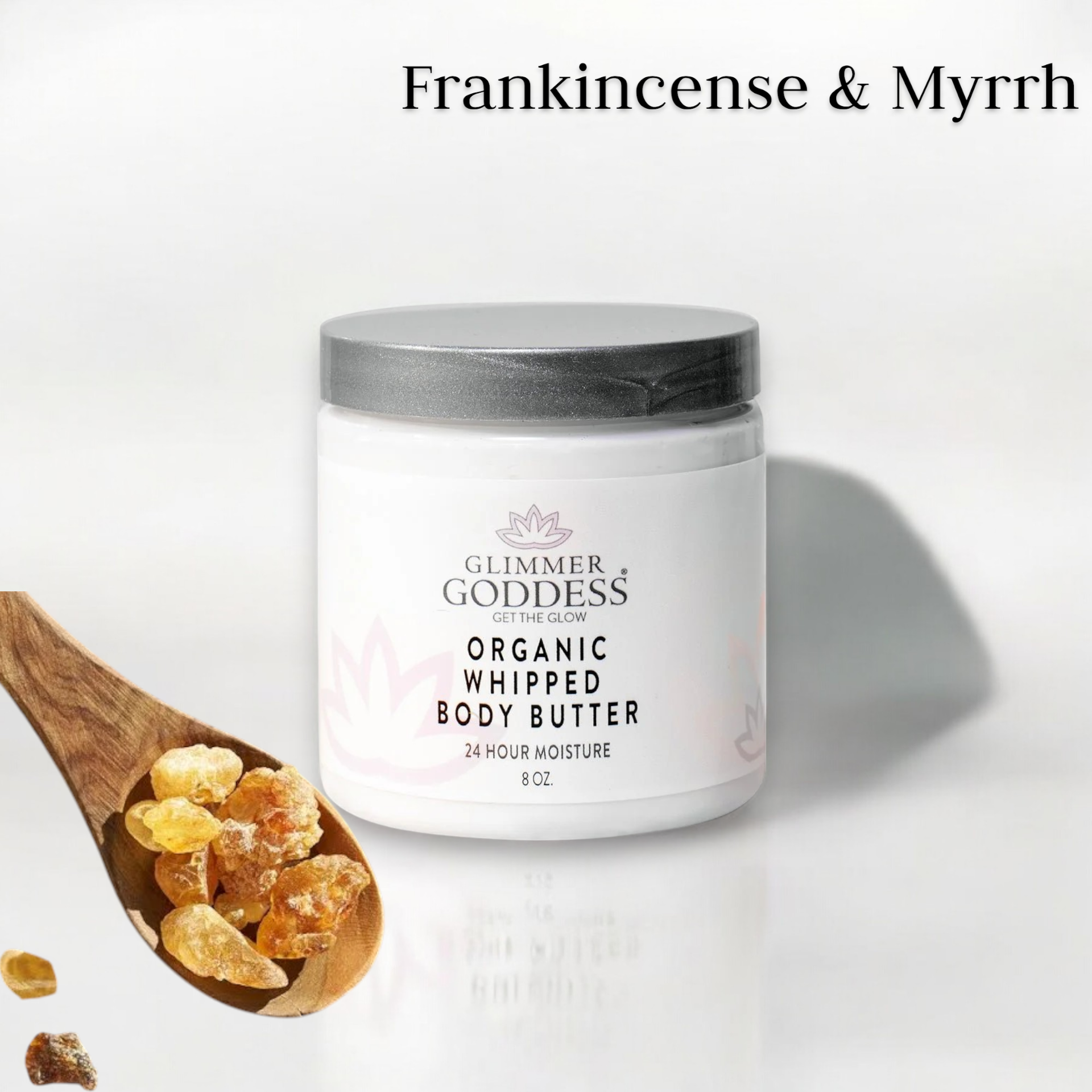 Organic Whipped Body Butter with Frankincense & Myrrh - 8 oz
