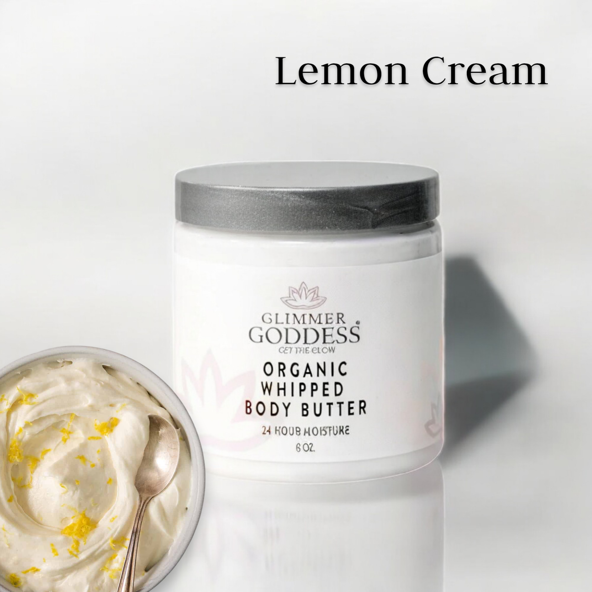 Organic Whipped Body Butter – Lemon Cream Nourishing Moisturizer