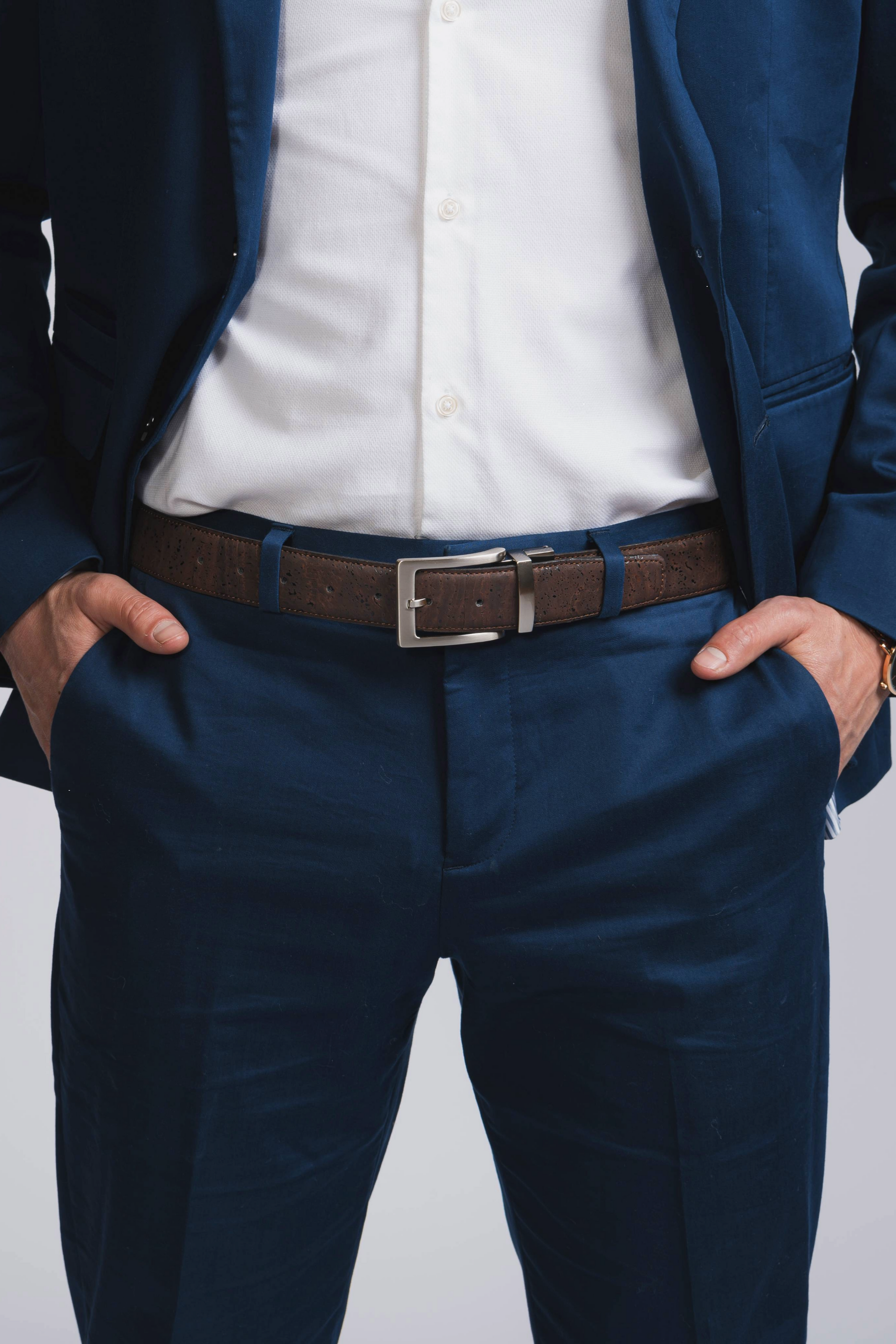 Cork Reversible Men's Belt (Brown/Black)