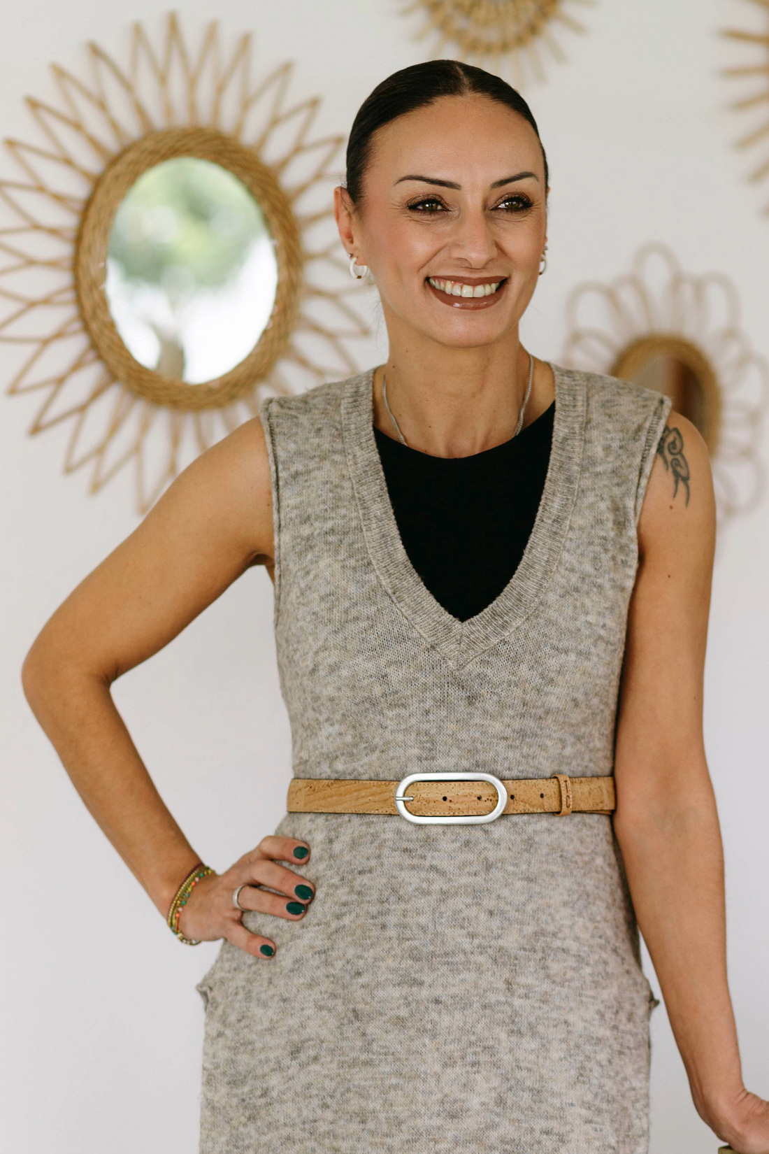 Vegan Cork Leather Women's Belt (Natural)