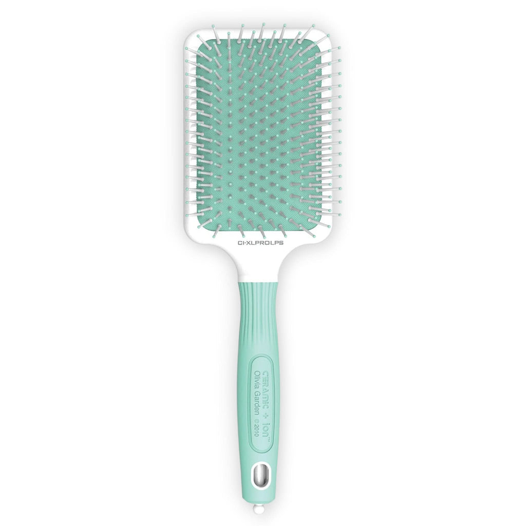 Olivia Garden Ceramic + Ion thermal hair brush in mint green and white colorway