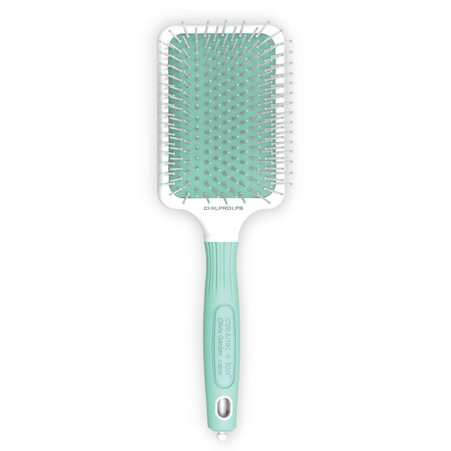 Olivia Garden Ceramic + Ion thermal hair brush in mint green and white colorway