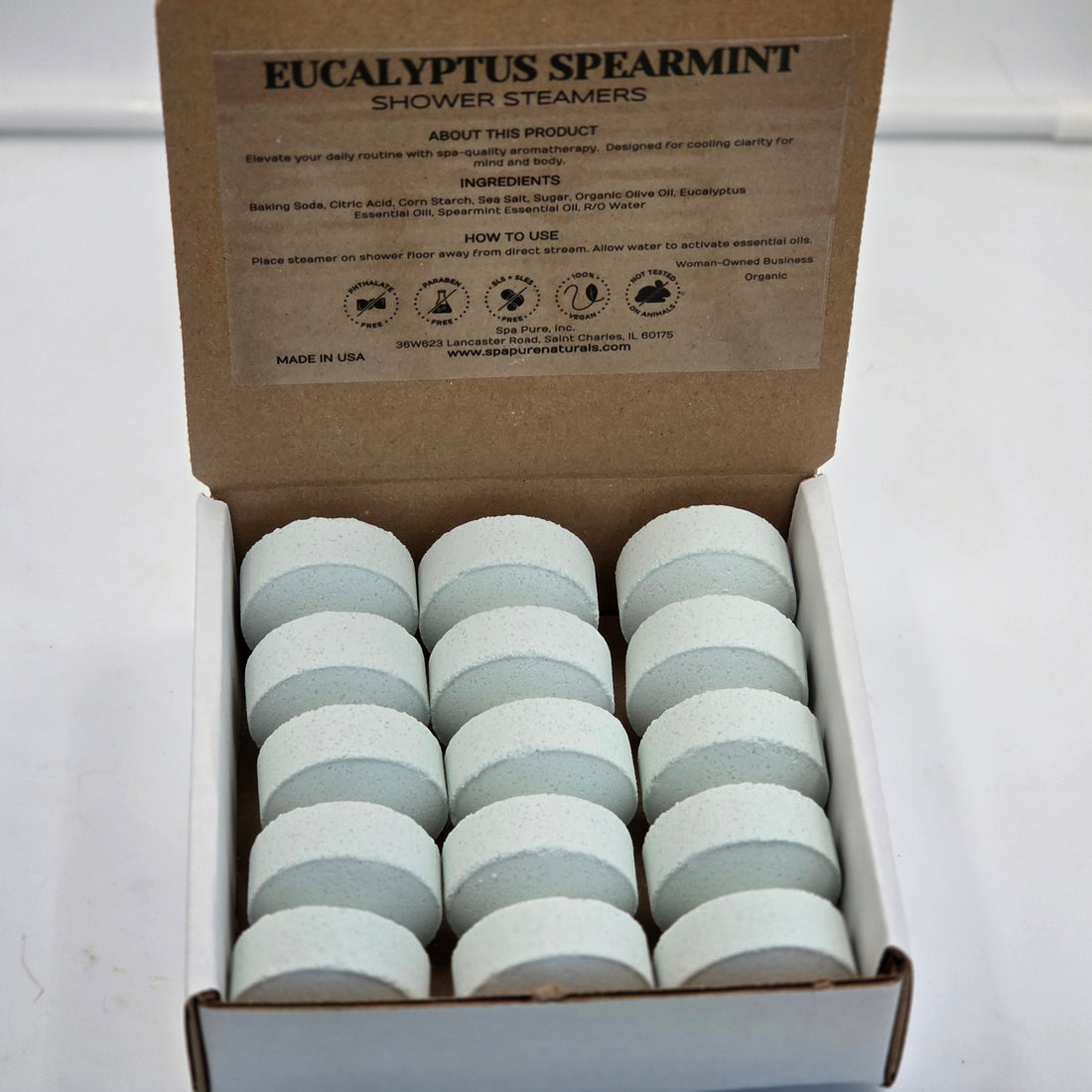 Eucalyptus Mint - Breathe Easy Shower Steamers - Sinus Relief Eucalyptus Menthol (15 count)