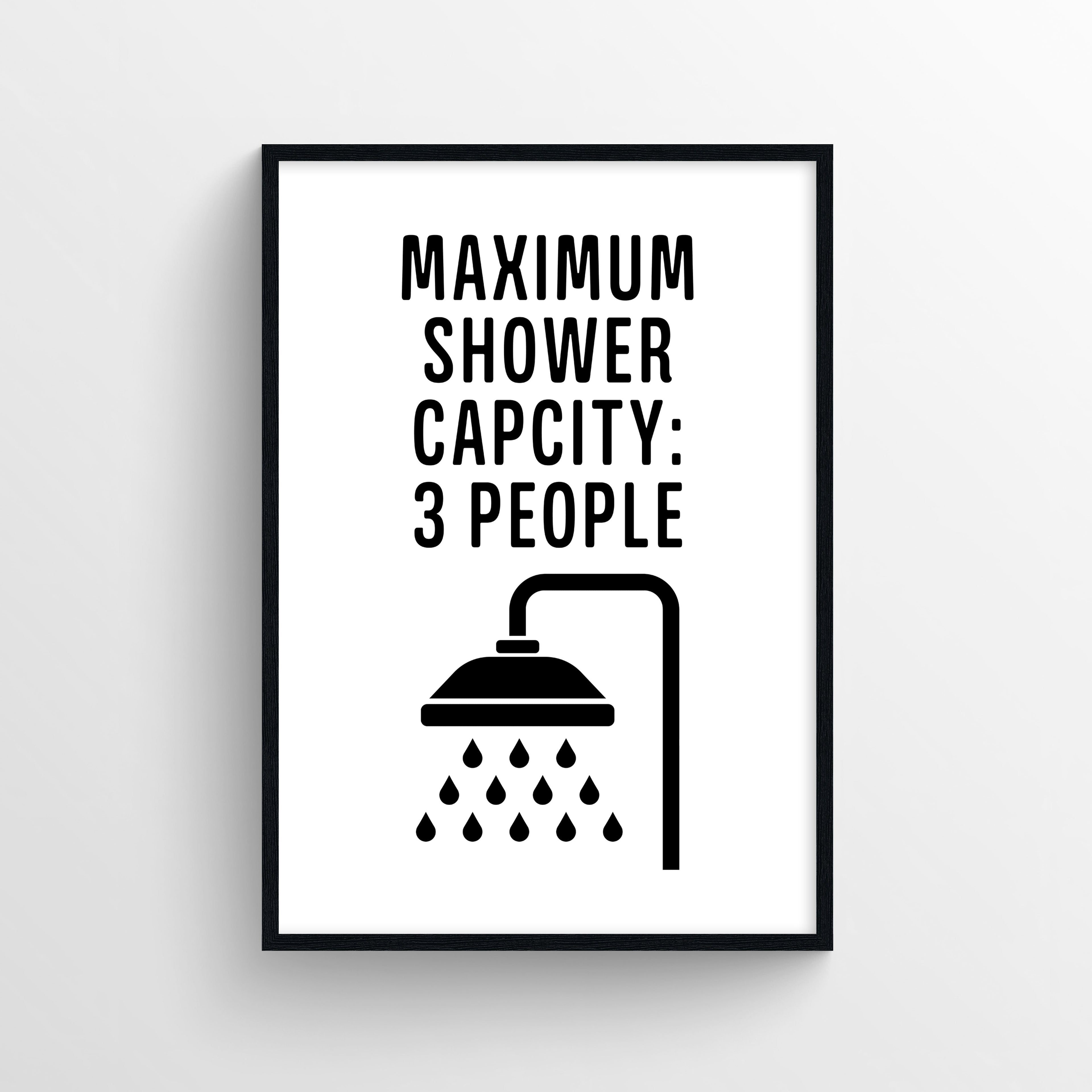 Shower Capacity Bathroom Poster