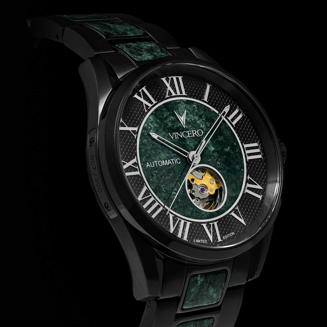 Marble Automatic Watch in Black Verde with 43mm Case