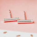 Silver Bar Stud Earrings