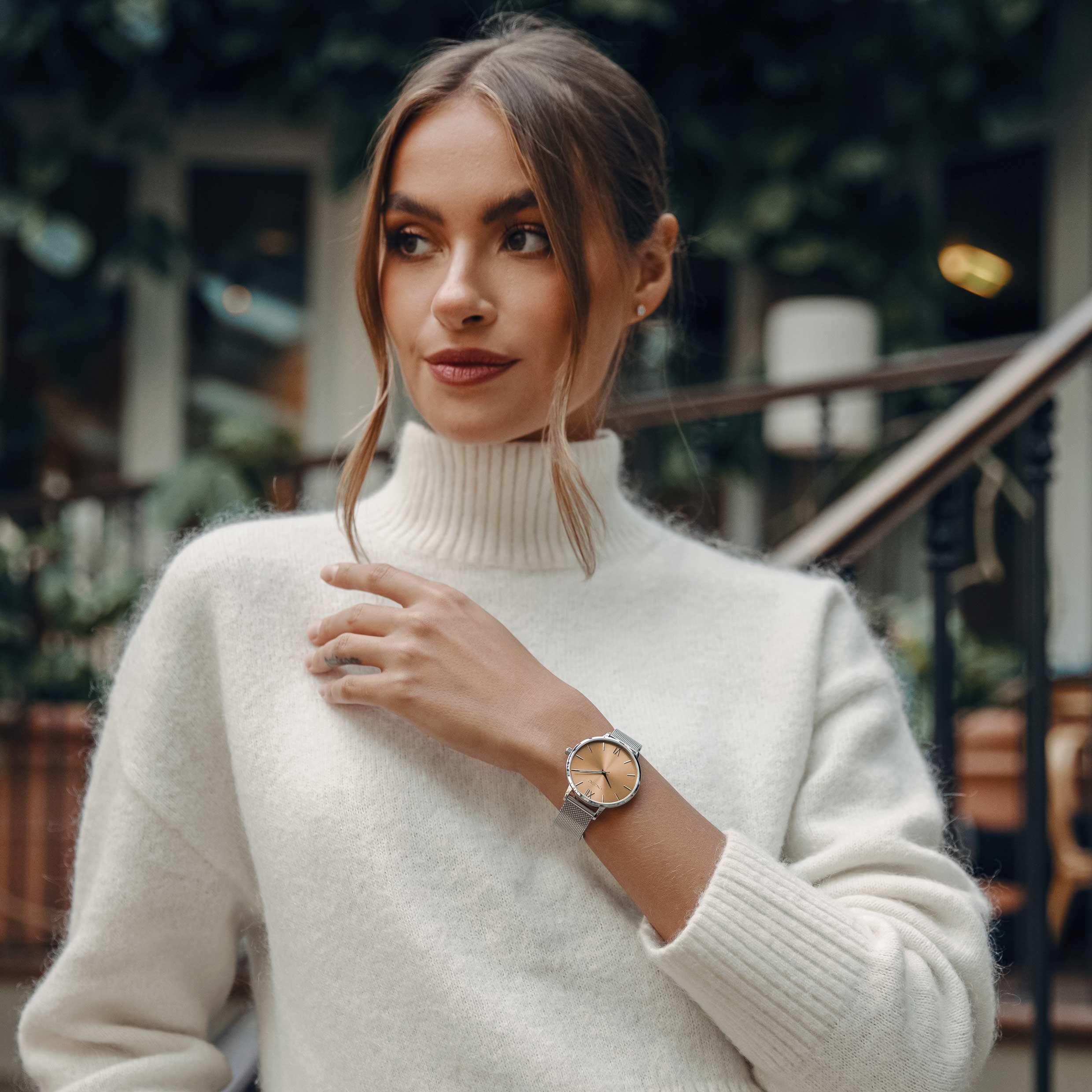 The Eros Mesh Bronze 38mm Minimalist Dress Watch