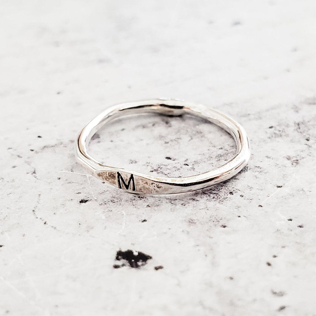 Sterling Silver Initial Stacking Ring