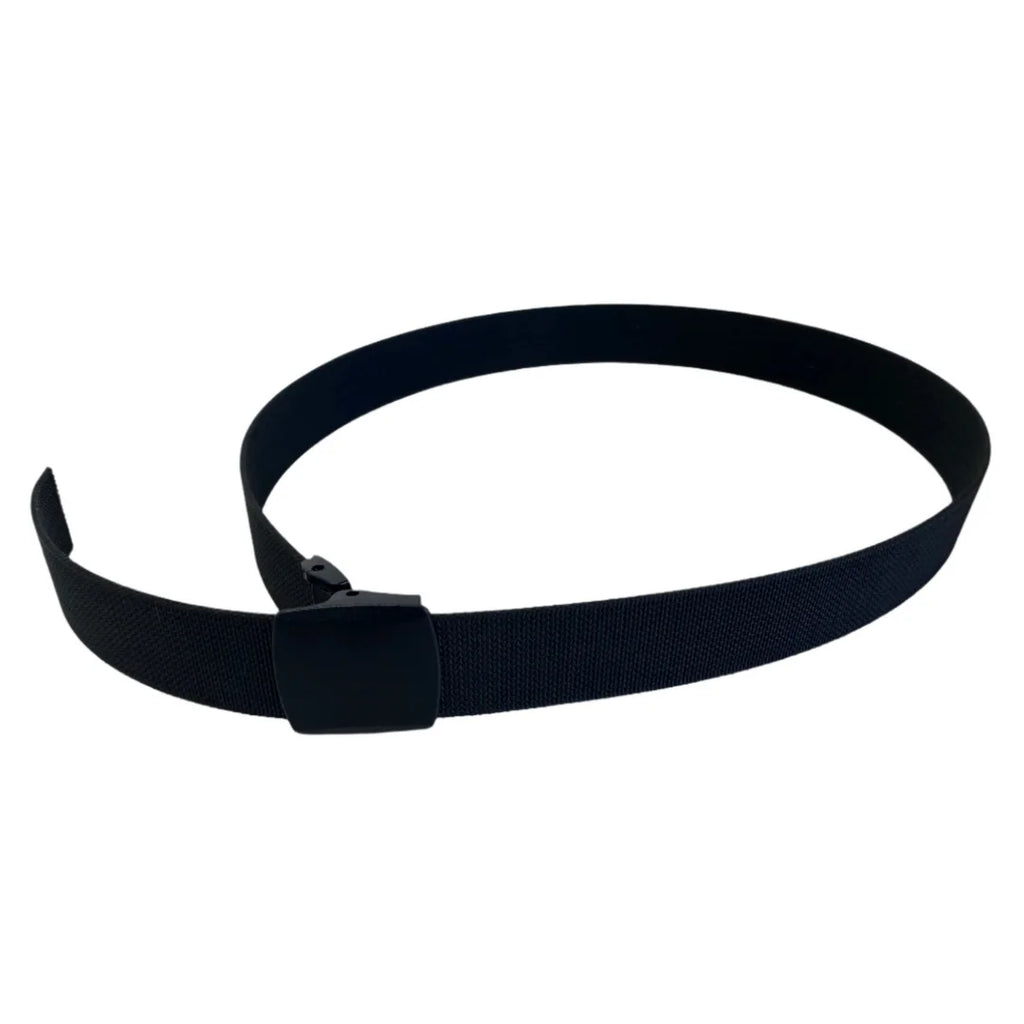 Single layer tactical EDC belt in black with YKK plastic buckle